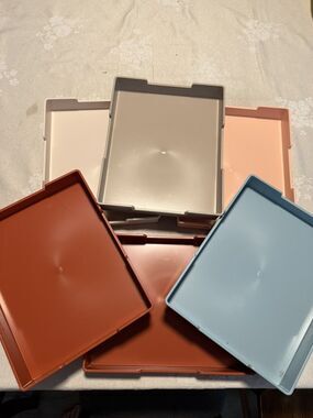 Really Good Stuff Plastic Trays Set of 6 Pack Boho Colors Desktop Tray Paper